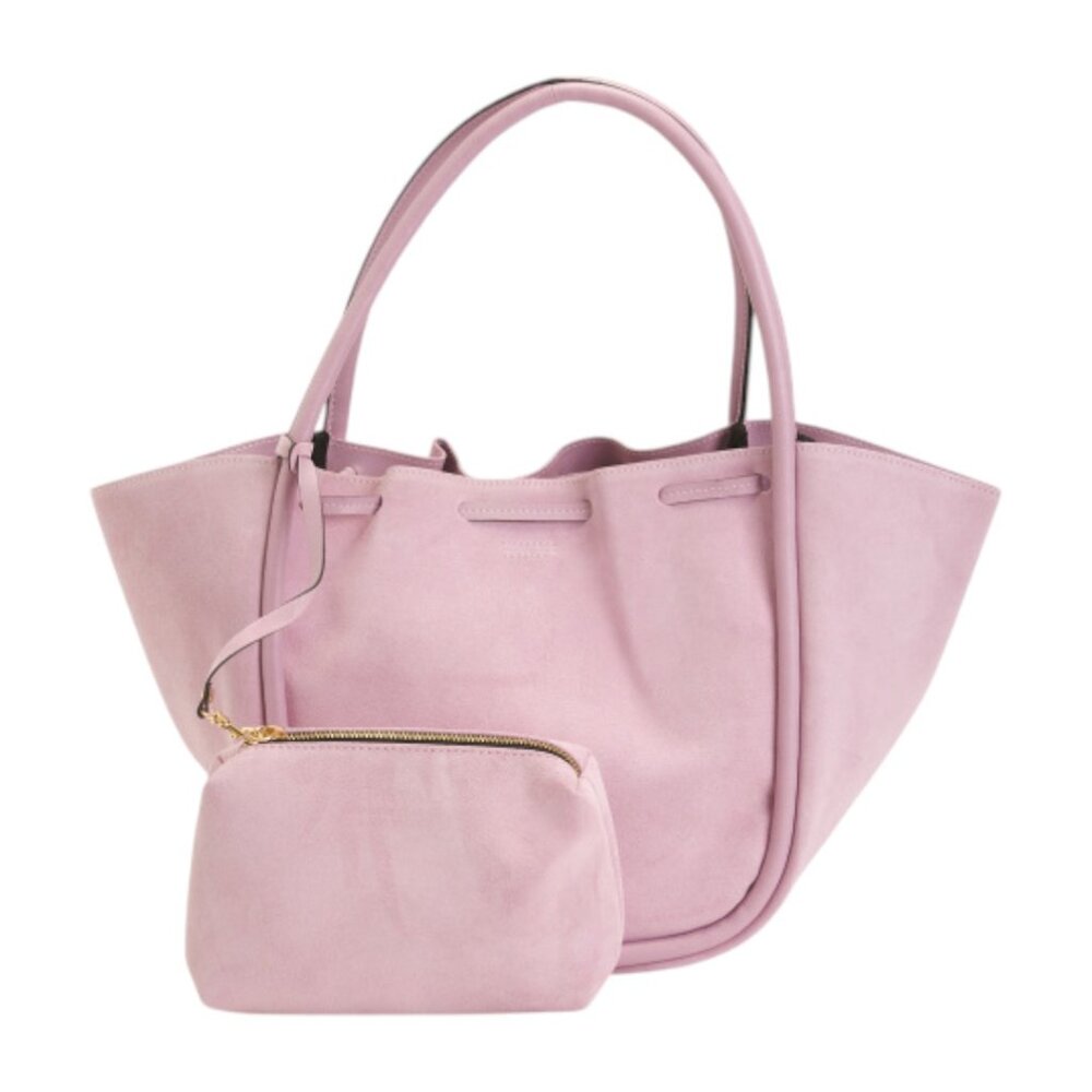 CHEVAL Lilac Made In Italy Suede Tote With Tube Handles